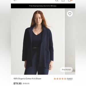 Quince organic cotton blazer EUC